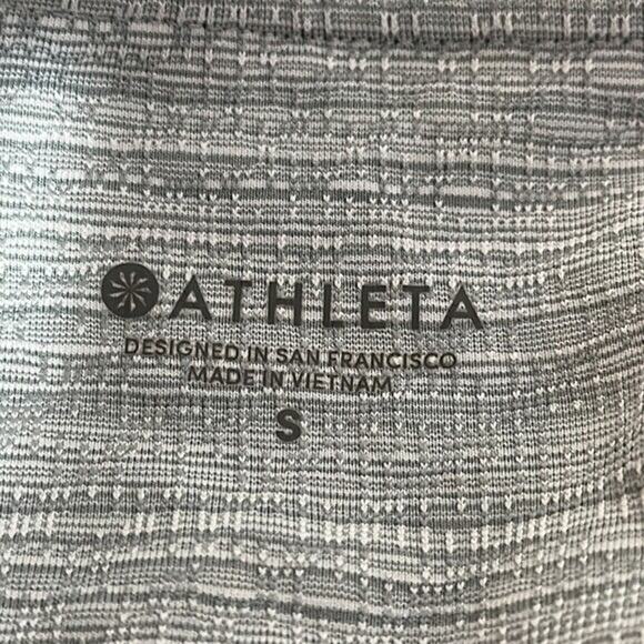 Athleta Leggings Womens Small Gray Mesh Midrise Pockets Textured - Picture 8 of 10